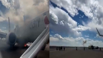 179 यात्रियों से भरे विमान में लगी आग