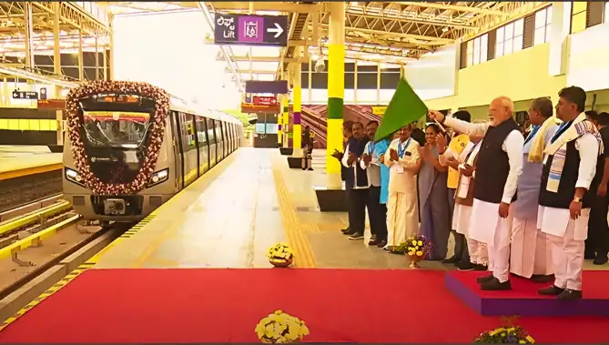 PM Modi flags off Bengaluru Metro's Yellow Line