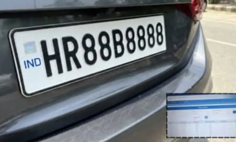 HR88B8888 VIP number sold in Sonipat for record 1.17 crore